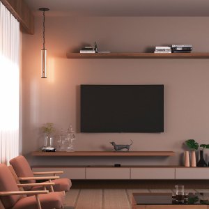 Pendente Led Esmeralda de Madeira Maciça Canto 36w 4000lm Bivolt com Corrente