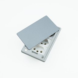 Caixa de Tomada Embutir Para Mesa Com 3 Tomadas - Cinza - 3