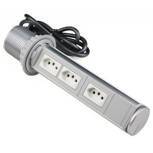 Torre Tomada 10A Multiplug Embutir Mesa - Cinza