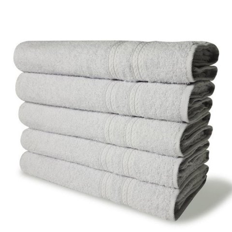 Kit com 6 Toalhas Banho 430g/m² Grande Grossa 80x150cm Itália Soft - Branco