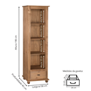 Ver imagem 4 de Estante para Livros de Madeira 3 Prateleiras 1 Gaveta Pés Torneados - Cera (madeira Bruta)