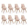 Kit 8 Cadeiras Eames Wood Leda Design - Nude - 1