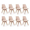 Ver imagem 1 de Kit 8 Cadeiras Eames Wood Leda Design - Nude