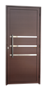 Ver imagem 1 de Porta Alumínio Lambril c/Friso c/Puxador e.Marrom Corten 80 Brimak