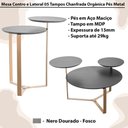 Ver imagem 5 de Kit Mesa Centro e Lateral Chanfrada Pes Metal Dourado Nero Artesano Nero Dourado