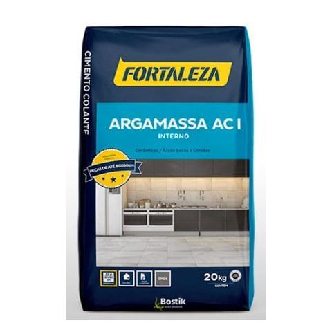 Argamassa Cimento Ac 1 Interior Cinza 20kg - Fortaleza