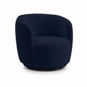 Ver imagem 2 de Poltrona Decorativa Sala de Estar Melissa Giratória Veludo Azul Marinho M1 - Monari Design