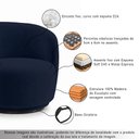 Ver imagem 3 de Poltrona Decorativa Sala de Estar Melissa Giratória Veludo Azul Marinho M1 - Monari Design