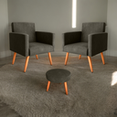 Ver imagem 1 de Conjunto Poltronas e Puff Iara Veludo Turkey Marrom