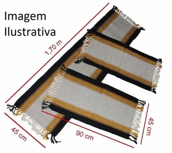 Kit Tapetes de Cozinha Passadeira Geométrica Escandinava - 2