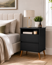 Ver imagem 3 de Mesa Cabeceira Onix Cor:Preto Mizza Decor Preto