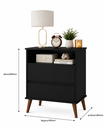 Ver imagem 2 de Mesa Cabeceira Onix Cor:Preto Mizza Decor Preto