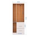 Ver imagem 3 de Cômoda 868 4 Gavetas e 1 Porta com Guarda Roupa Solteiro Milão 3 Portas Branco Brilho - Poquema