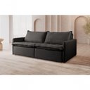 Ver imagem 1 de Sofá Retrátil Cama Califórnia para Sala 220 Cm Linho Preto