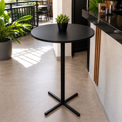 Mesa Alta Bistrô Industrial Área Gourmet Cali Cor: Preto - Kmj