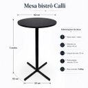 Ver imagem 5 de Mesa Alta Bistrô Industrial Área Gourmet Cali Cor: Preto - Kmj