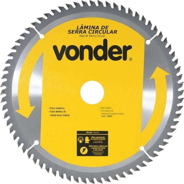 Lâmina de serra circular com dentes de metal duro/vídea 300 mm x 30 mm 60 dentes Vonder - 1