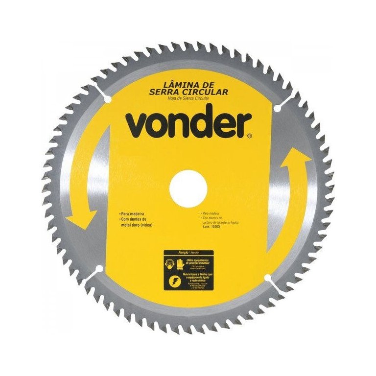 Lâmina de serra circular com dentes de metal duro/vídea 185 mm x 16 mm 60 dentes Vonder