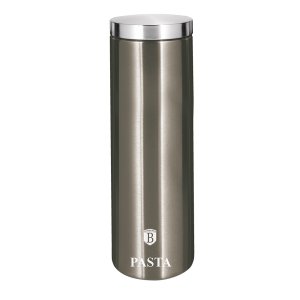 Pote p/ Macarrão Multiuso Inox 30cm Porta Mantimentos Alimento Espaguete Cereal Recipiente Hermético