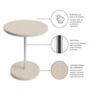 Ver imagem 4 de Mesa Lateral em Concreto Uhpc Diam.35 Atmosfera Duna 35x49 Textura Bruta Haste Aço Inox