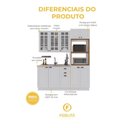 Ver imagem 3 de Cozinha Compacta Modulada Nara 10 Portas 2 Gavetas MDF Branco Fidelita Móveis