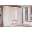 Ver imagem 1 de Guarda Roupa Casal 6 Portas (2 C/ Espelho) e 6 Gavetas Cecilia Branco - Panan