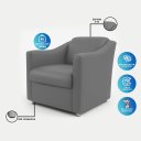 Ver imagem 7 de Milla Poltrona Decorativa para Consultório 12 Cores - Cinza