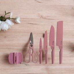 Jogo de Facas Rosa Kit com 6 Peças Beleza e Precisão para Sua Cozinha - 2