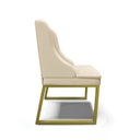 Ver imagem 5 de Cadeira Sala de Jantar Industrial Dourado Kit 8 Liz Sintético Bege D03 - D'Rossi