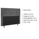 Ver imagem 6 de Cabeceira Estofada Cama Box Casal 140 Cm Cristal Suede:suede Cinza
