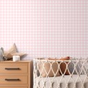 Ver imagem 1 de Papel de Parede Infantil Xadrez Vichy Rosa Claro