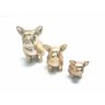 Enfeite de Cerâmica Buldogue com 3 Pçs Dourado Fosco - 5