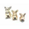 Enfeite de Cerâmica Buldogue com 3 Pçs Dourado Fosco - 2