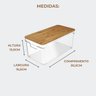 Organizador Clear 6,3l com Tampa de Bambu - 30,5x15,5x15,5cm - 6