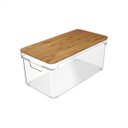 Ver imagem 1 de Organizador Clear 6,3l com Tampa de Bambu - 30,5x15,5x15,5cm