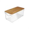 Organizador Clear 6,3l com Tampa de Bambu - 30,5x15,5x15,5cm - 1