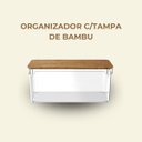 Ver imagem 4 de Organizador Clear 6,3l com Tampa de Bambu - 30,5x15,5x15,5cm