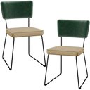 Ver imagem 1 de Kit 02 Cadeiras Decorativas Sala Jantar Allana L02 Facto Verde Musgo Linho Bege Escuro - Lyam Decor