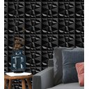 Ver imagem 1 de Kit 15 Placas PVC 3d Revestimento De Parede Decorativa Diamante Preto 25 cm