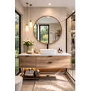 Ver imagem 2 de Espelho Redondo 50cm Moldura Couro Caramelo Luxo Banheiro Hall Quarto Sala