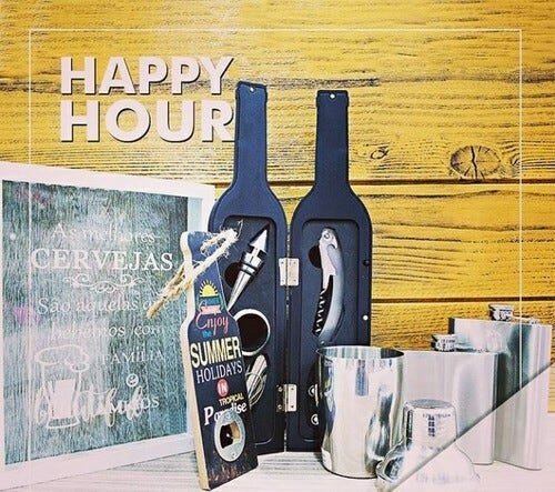 Kit Acessórios para Vinho Garrafa 6 Peças Saca Rolhas Abridor - 3