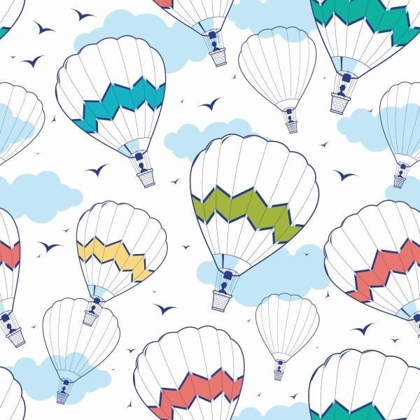 Papel De Parede Adesivo Lavável Balões 12m - 1
