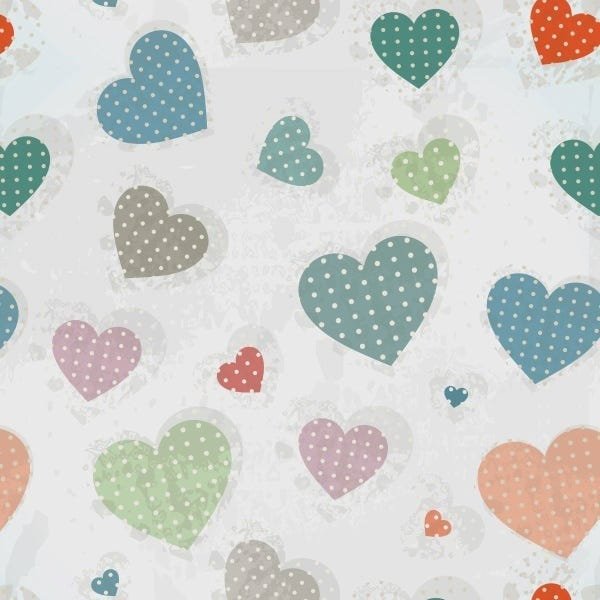 Papel De Parede Adesivo Lavável Corações Multicor 12m - 1