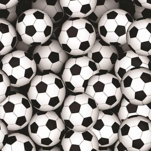 Papel De Parede Adesivo Lavável Bolas De Futebol 3D 12m - 1