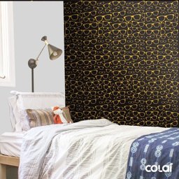 Papel De Parede Adesivo Lavável Óculos Fundo Preto 12m - 3
