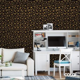 Papel De Parede Adesivo Lavável Óculos Fundo Preto 12m - 4