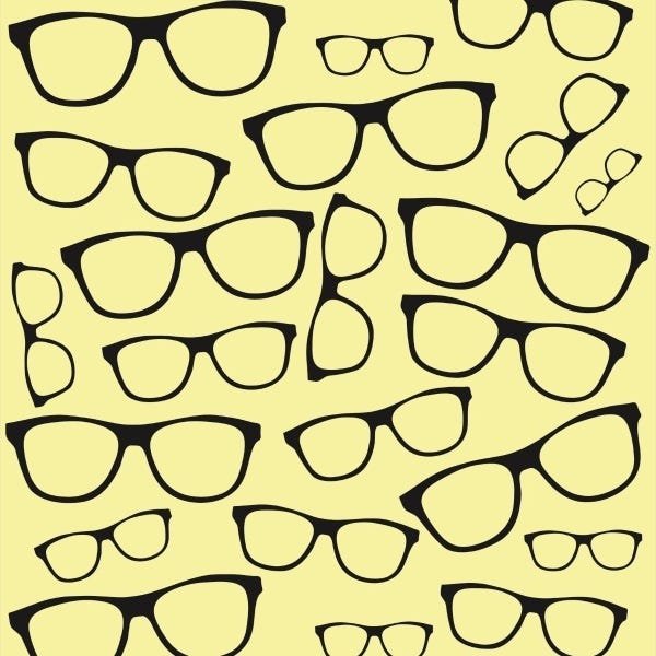 Papel De Parede Adesivo Lavável Óculos Fundo Amarelo 12m - 1