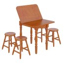 Ver imagem 2 de Conjunto Sala de Jantar com Mesa Dobrável e 4 Banquetas Multimóveis Cr50117 Mel