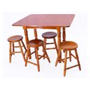 Ver imagem 5 de Conjunto Sala de Jantar com Mesa Dobrável e 4 Banquetas Multimóveis Cr50117 Mel