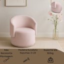 Ver imagem 4 de Poltrona Orgânica Bouclé Redonda para Sala Quarto Recepção Confortável Elegante Divani